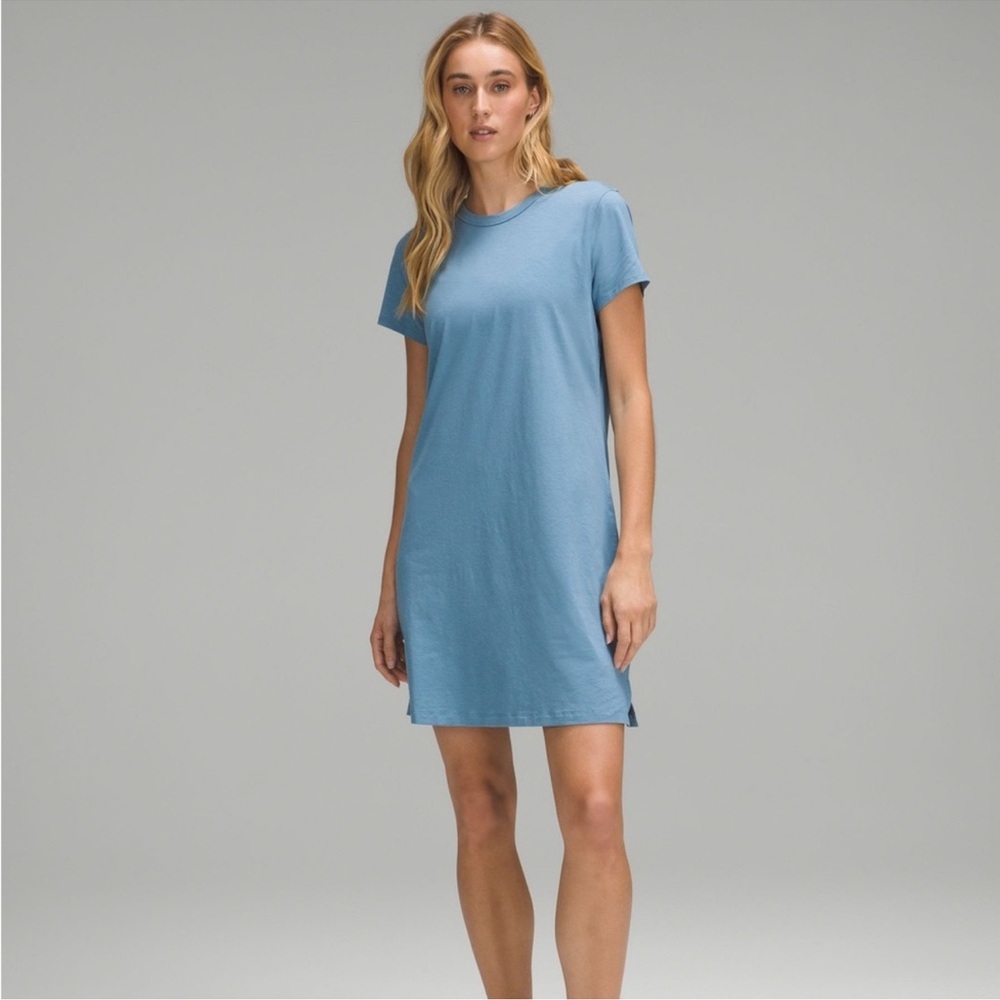Lululemon Classic-Fit Cotton-Blend T-Shirt Dress Utility Blue